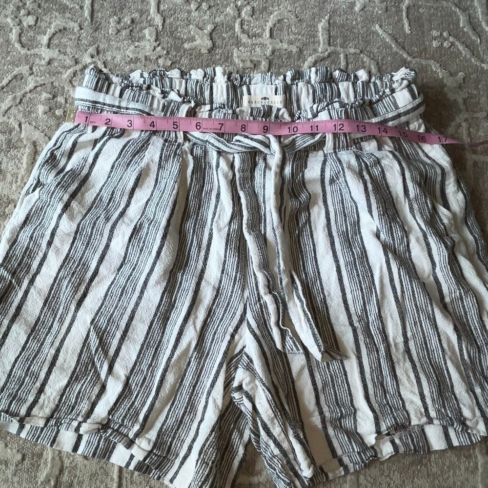 Mason & Belle Women's Striped Shorts Paperbag Waist Tie Casual Summer - Picture 3 of 8